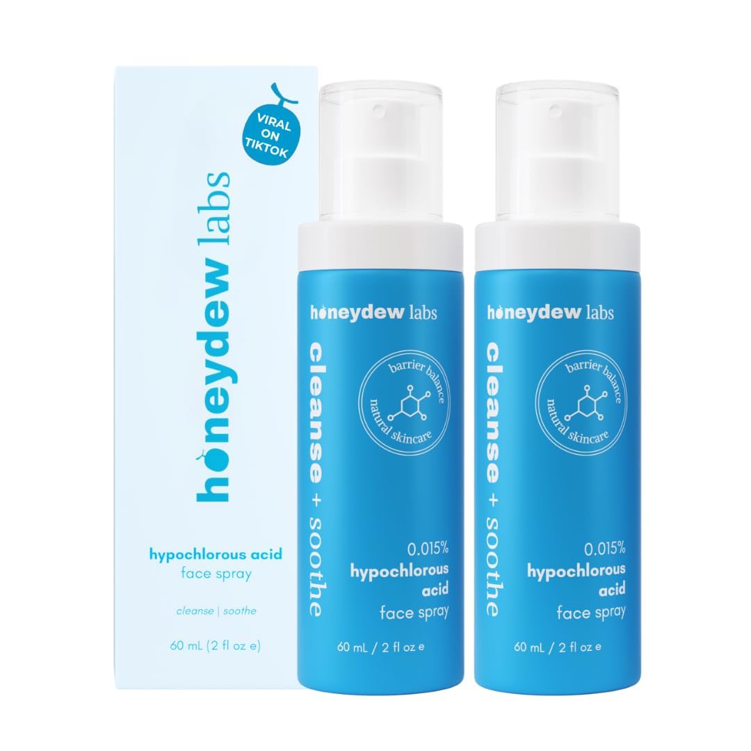 Hypochlorous Acid Spray - HOCL - Hypoallergenic Skin Toner Cleanse and Soothe Sensitive Face - Acne - Eczema - Bacne - Eyelid - Pre Post Workout (Mini Bundle Pack - 2fl + 2 fl)-GlimoraGlow