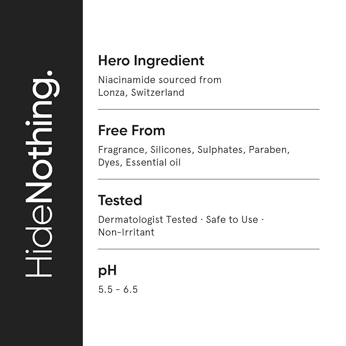 Minimalist 5% Niacinamide Serum for Clear Glowing Skin | With 1% Hyaluronic Acid for Hydration | Pore Minimizer for Face | Clears Acne Marks & Blemishes | For Women & Men | 1 Fl Oz / 30 ml-GlimoraGlow