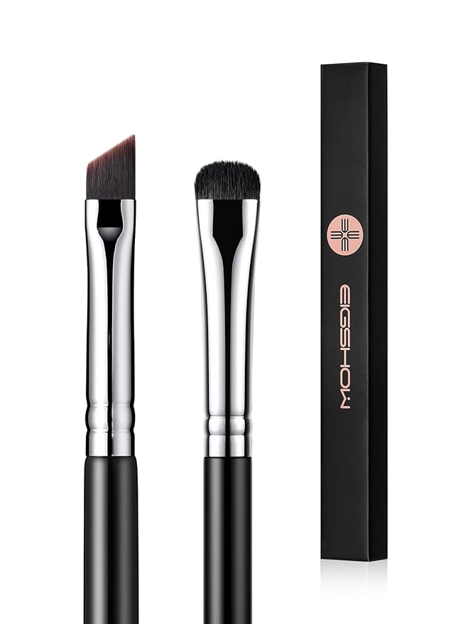 EIGSHOW Angled Eyeliner Brush & Eyeshadow Brush, High-End Precision Gel Liner and Short Smudge Brushes for Cat Eye, Winged Liner (E835&E806)-GlimoraGlow