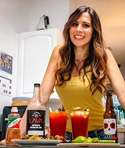 (3 Pack) LAVA All Natural Authentic Michelada Mix Craft Cocktail Mixer, Made with Real Tomatoes, Ancho Chile Peppers, Tamarind, No Junk Ingredients, Vegan, 1-Liter (33.8oz) Glass Bottle, Ready to Use-GlimoraGlow