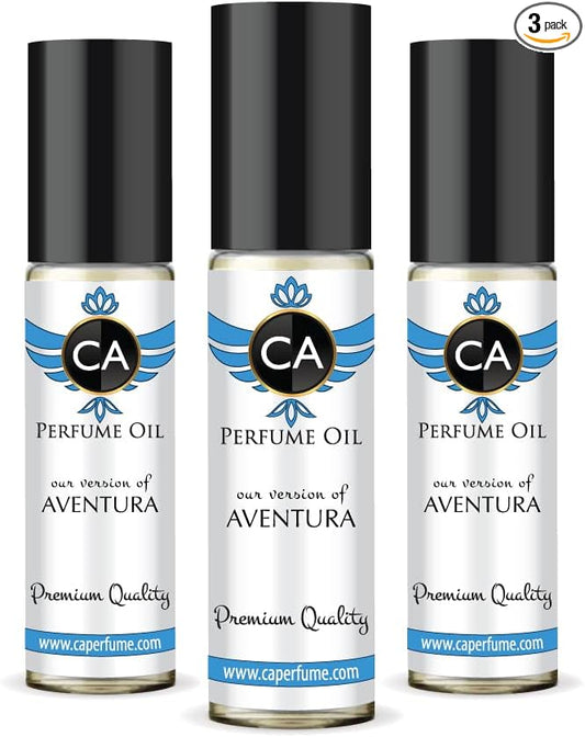 CA Perfume Impression of Aventura For Men Replica Fragrance Body Oil Dupes Alcohol-Free Essential Aromatherapy Sample Travel Size Concentrated Long Lasting Attar Roll-On 0.3 Fl Oz-X3-GlimoraGlow