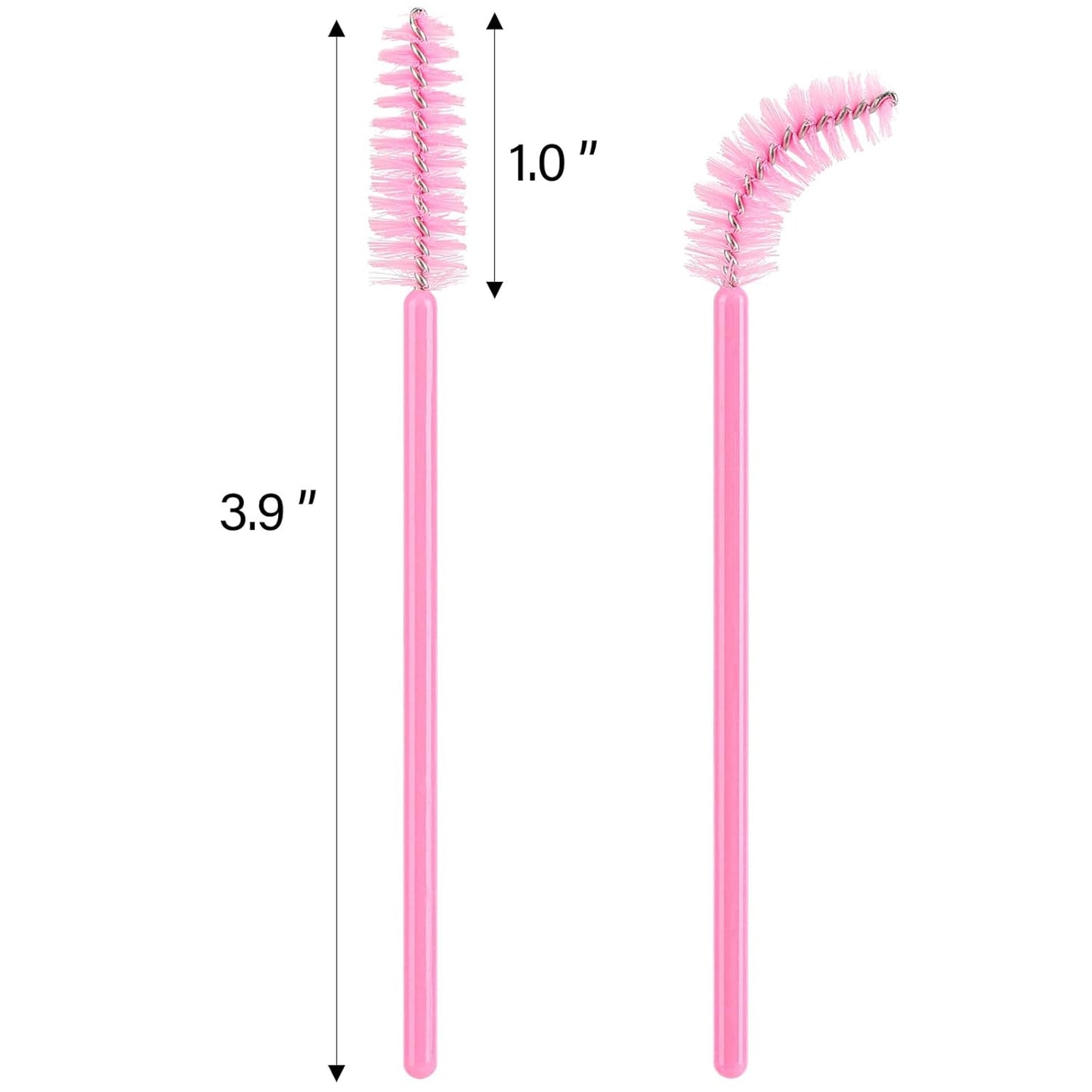 1000 Disposable Mascara Wands Eyelash Brushes Spoolies for Eyebrow Eye Lash Extension Pink-GlimoraGlow