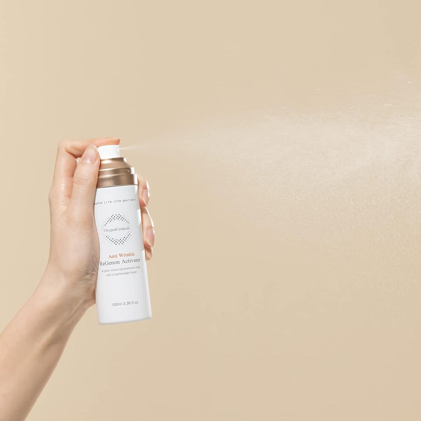 ReGenon Activator – Antioxidant Ampoule Mist with Camellia Flower Water, Oat Seed Extract, Lecithin & Oxygen, Hydrating & Brightening Toner Mist. 3.38 fl.oz (100ml)-GlimoraGlow