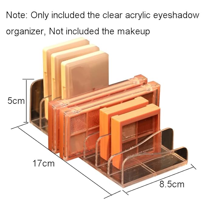 1 Piece 8-Section Acrylic Eyeshadow Organizer Cosmetic Makeup Palette Organizer Divided Makeup Organizer Eyeshadow Contour Blush Holder for Eyeshadow Palettes Blush Face Powder, Clear-GlimoraGlow