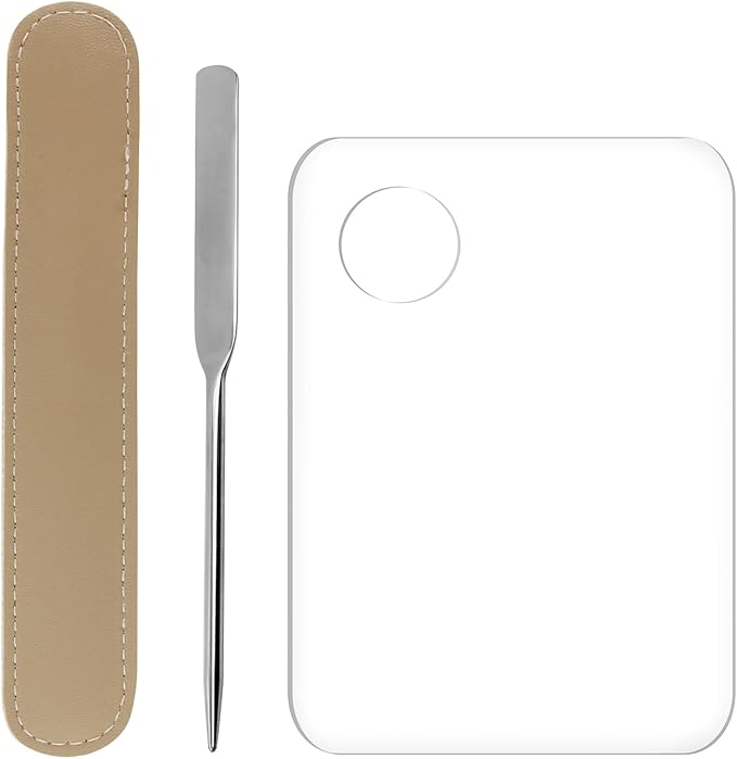 1set Plastic Makeup Mixing Palette and Spatula Cosmetic Palette Foundation Palette For Nail Art Eye Shadow Lipsticks Mixing Makeup Tools Makeup Applicator Kit (3.94x5.83inch)-GlimoraGlow