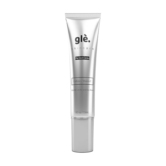Gle Vitamin C Eye Serum for Dark Circles, Eye Wrinkles and Redness | Dark Circle Under Eye Puffy Eyes Treatment | Caffeine, Vitamin C Hyaluronic Acid | Hydrating & Brightening Scent-Free Travel Size-GlimoraGlow