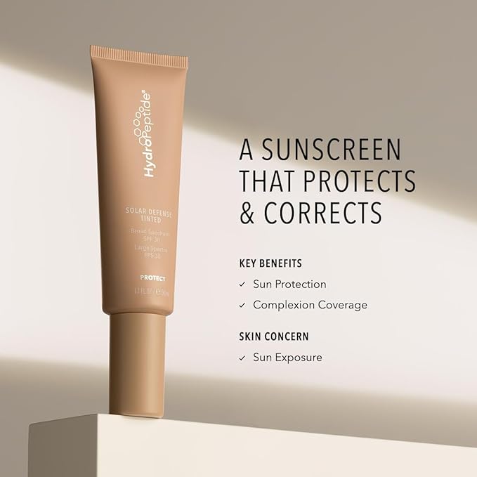 HydroPeptide Solar Defense Tinted Moisturizer with Sunscreen, SPF 30 Face Antioxidant 1.7 Ounce-GlimoraGlow