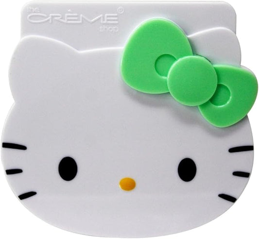 The Crème Shop x Hello Kitty Matcha Blotting Papers + Reusable Compact Mirror - Hello Kitty Collaboration for Oil Control and On-the-Go Touch-ups (Matcha Color Ribbon)-GlimoraGlow