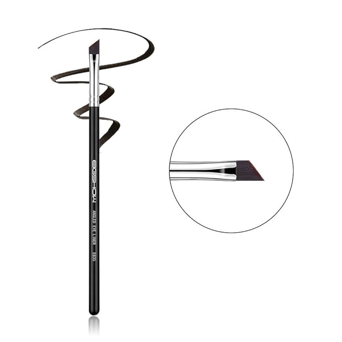Eyeliner Brush Fine Angled - PRO Precision Gel Eye Liner Makeup Brush -Ultra Thin Slanted Flat Angle - Premium Cruelty Free Synthetic Bristles (E835 2piece)-GlimoraGlow