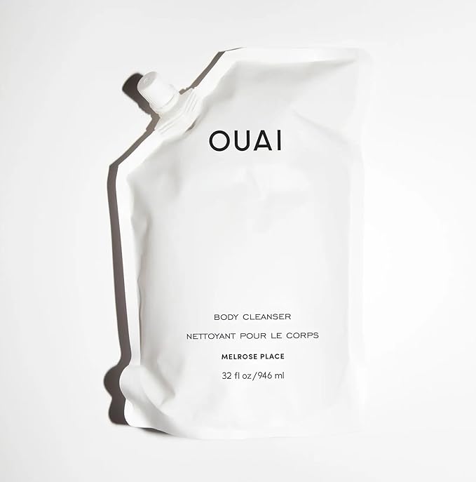 OUAI Body Cleanser Refill, Melrose Place - Foaming Body Wash with Jojoba Oil and Rosehip Oil to Hydrate, Nurture, Balance and Soften Skin - Paraben, Phthalate and Sulfate Free Skin Care - 32 Oz-GlimoraGlow
