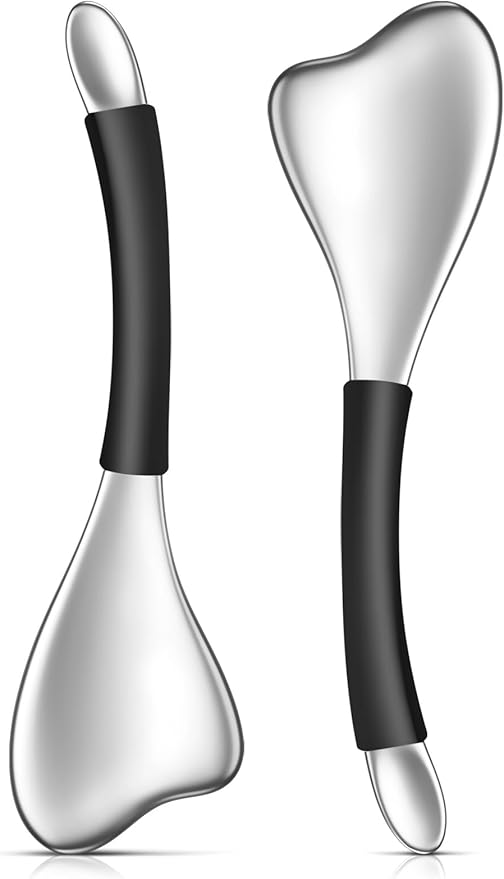 3-in-1 Cryo Gua Sha Facial Tools, Ice Roller Globes for Women Face and Eyes Massager, Unbreakable Stainless Steel Face Sculpting Skin Care Tools, Esthetician Supplies with Carry Case-GlimoraGlow