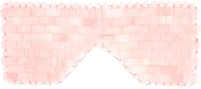 Jade Eye Mask,Jade Stone Cooling Mask,Jade Stones Anti-Aging Cooling Sleeping Eye Mask,Cold Eye Massager Eye Covers for Relief Eye Fatigue(Rose Quartz)-GlimoraGlow