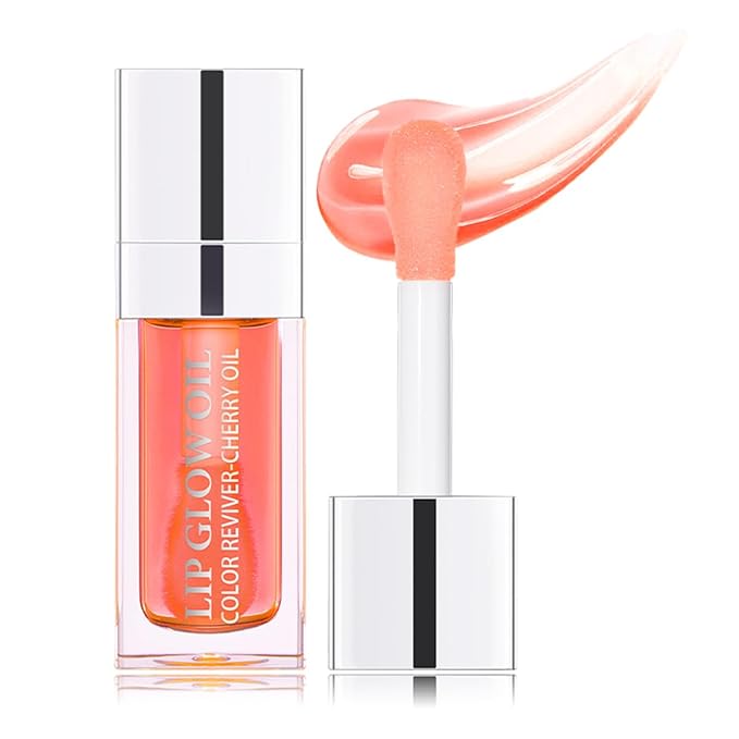 Hydrating Lip Glow Oil Moisturizing Plumping Lip Tint Lip Gloss Transparent Lip Balm Long Lasting Nourishing Repairing Lightening Lip Lines (001# PINK)-GlimoraGlow