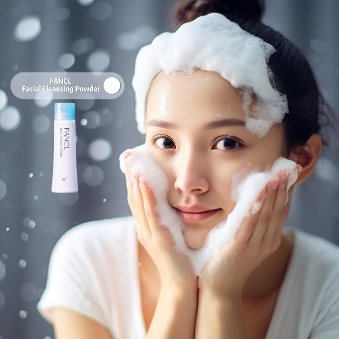 FANCL Facial Cleansing Powder - Japanese Facial Cleanser, Face Wash, Luxurious Foaming Lather, Hydrating, Preservative Free, Clean Skincare for Sensitive Skin [US Exclusive Edition]-GlimoraGlow