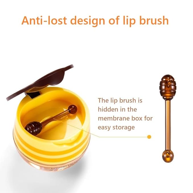 2 Pcs Lip Balm Honey Pot,Honey Propolis Lip Mask Hydrating & Prevention Dry and Cracked Lip Scrubs Exfoliator-GlimoraGlow
