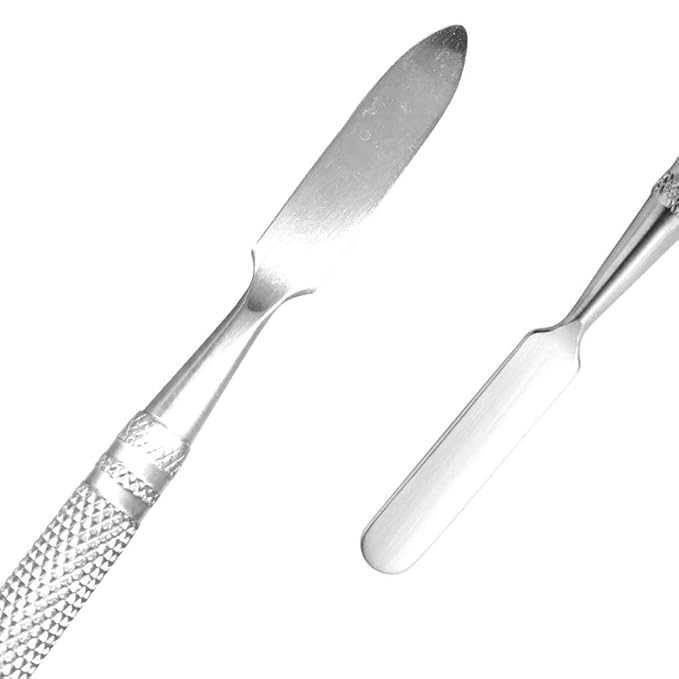 2 Pack Professional Makeup Palette, 2 Types Pro Lady Stainless Steel Cosmetic Artist Spatula with Spatula Tool for Mixing Foundation-GlimoraGlow