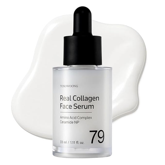 Real Collagen Face Serum, Hydrating & Firming Serum with hydrolyzed collagen, Hyaluronic Acid, Plumps, Sagging Skin, Reduces Fine Lines and Wrinkles, Korean Skincare, 33ml / 1.11 fl. oz.-GlimoraGlow