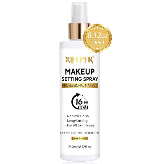 Makeup Setting Spray, 8.12 Fl Oz Matte Finishing Spray, Ultra Fine Setting Mist, Long Lasting Fixing Spray, Lightweight Oil Control Hydrating Refreshing Fast Drying, Vegan & Cruelty-Free-GlimoraGlow