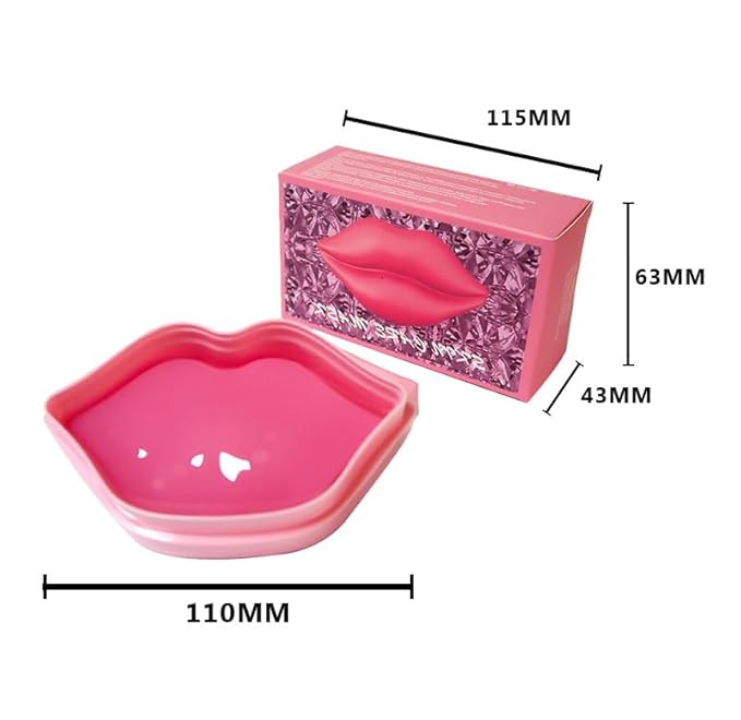 20pcs Pink Lip Masks Sheet,Moisturizing Crystal Collagen Gel Anti-Aging Lip Patches,Reduces Lip Lines Plump Dry Lips Lip Care with Box-GlimoraGlow