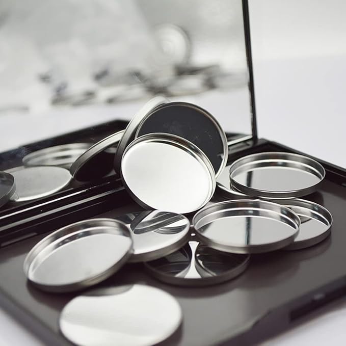 20 Pcs Metal Eyeshadow Pans Round Empty Round Eyeshadow Palette Cosmetic Eyeshadow Tin Reffilable Blush Pans Compact Makeup Tin-GlimoraGlow