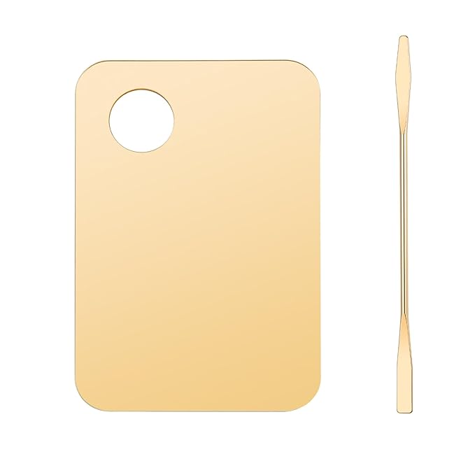 1 Pc Acrylic Cosmetic Makeup Palette Tray Foundation Spatula Makeup Mixing Palette Apply for Foundation Eye Shadow Lipsticks Nail Art Beauty Salon (Yellow)-GlimoraGlow