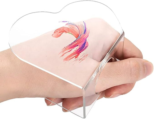 2 Pcs Clear Acrylic Nail Art Palettes Heart Shaped Nail Painting Plate Makeup Hand Palette Professional Cosmetic Mixing Palette for Beauty Salon-GlimoraGlow