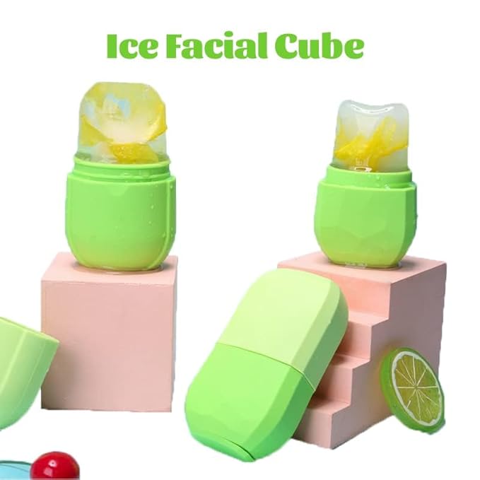 Ice Roller for Face and Eye - Upgraded Facial Beauty Roller, Skin Care Tool, Gua Sha Massage, Silicone Mold for Beauty (Green)-GlimoraGlow