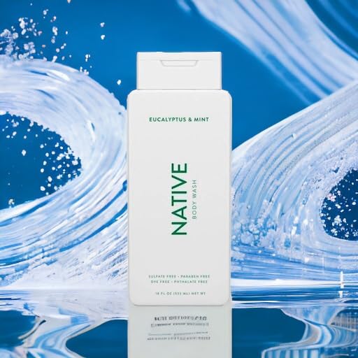 Native Body Wash Contains Naturally Derived Ingredients | For Women & Men, Sulfate, Paraben, & Dye Free Leaving Skin Soft and Hydrated | Eucalyptus & Mint 18 oz - 2 Pk-GlimoraGlow