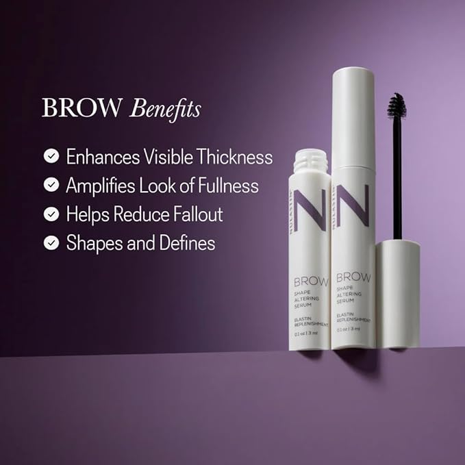 NULASTIN Eyebrow Serum for Thicker Looking Brows - BROW Shape Altering Serum - Reduce Shed & Encourage Fuller, More Youthful-Looking Brows - With Keratin & Peptides (0.1 Fl Oz)-GlimoraGlow