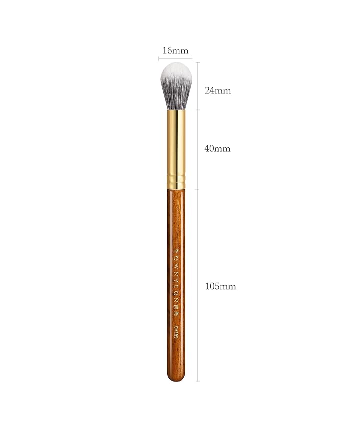 Desert Oak Series Dual Wool Highlighter Brush - Round Dome Goat Hair for Targeted Glow, Powder/Cream Highlight, Bubinga Handle (CM 189)-GlimoraGlow