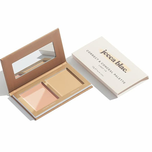 Jecca Blac Correct and Conceal Medium Coverage Palette, Lightweight Long Lasting Formula, Medium To Full Coverage, Gender Neutral and LGBTIQA+ Inclusive Make Up, Light 1.0, 12g-GlimoraGlow