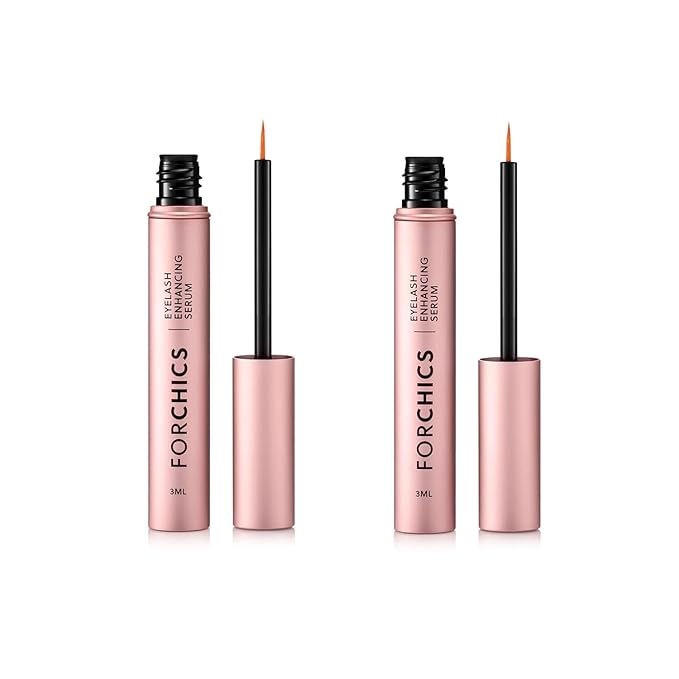 ForLash by ForChics: 2 Pack Ultimate Eyelash Hormone-Free Growth Serum for Enhanced Fuller, Thicker, Longer Lashes - Regrowth Booster, Organic Formula, Vegan & Cruelty-Free-GlimoraGlow