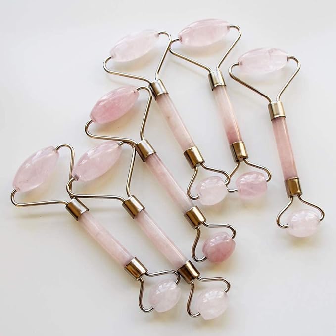 Mount Lai De-Puffing Rose Quartz Facial Roller – The Stone of Love, Certified Rose Quartz Face Roller for Anti-Aging, Soothing & Radiant Skin, Facial Massager Tool for Self-Care Ritual-GlimoraGlow