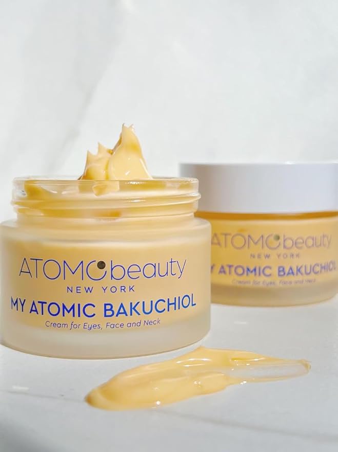 MY ATOMIC BAKUCHIOL Cream for Eyes, Face and Neck – Bakuchiol + Purified Quinoa Seed Polysaccharides | Anti-Aging, Lifting & Brightening | Retinol Alternative | Vegan & Dermatologically Tested – 45ml-GlimoraGlow