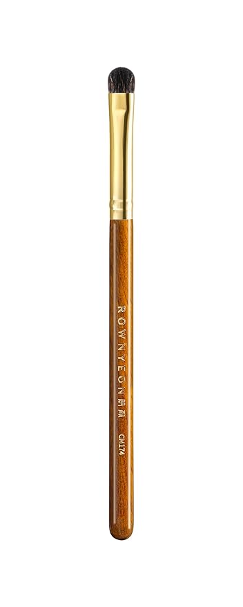 Desert Oak Series Blend-Sculpt Eyeshadow Brush - Contoured Crescent Head for Crease Work, Hypoallergenic Squirrel & Goat Hair Blend, Bubinga Bubinga Handle (CM 174)-GlimoraGlow