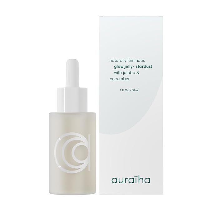 Auraiha Glow Jelly Highlighting Serum - Jojoba & Cucumber Infused Superfood Elixir - Intense Hydration for Radiant, Healthy Glow - Vegan - 1 fl oz (stardust, 1oz)-GlimoraGlow