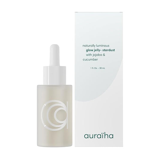 Auraiha Glow Jelly Highlighting Serum - Jojoba & Cucumber Infused Superfood Elixir - Intense Hydration for Radiant, Healthy Glow - Vegan - 1 fl oz (stardust, 1oz)-GlimoraGlow