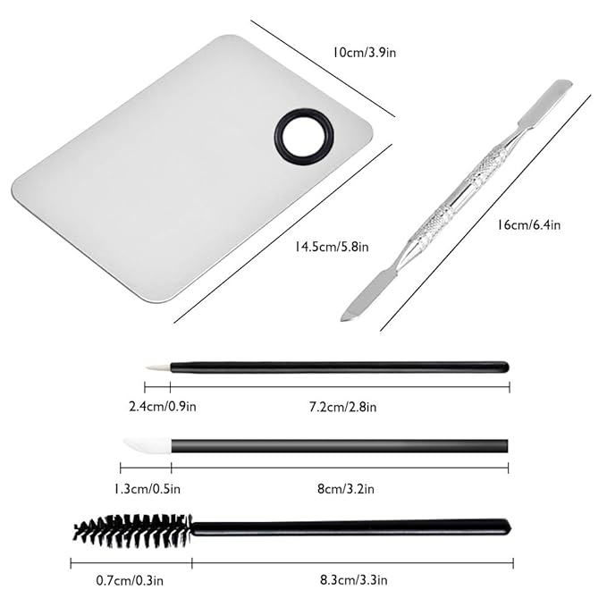 2 Styles Professional Makeup Palette with Spatula and 150 PCS Makeup Brush Kit, SourceTon Cosmetic Palette (5.9”x 3.9”) & Makeup Applicators (Mascara Wands, Lipstick Applicators, Fine Eyeliner Brush)-GlimoraGlow