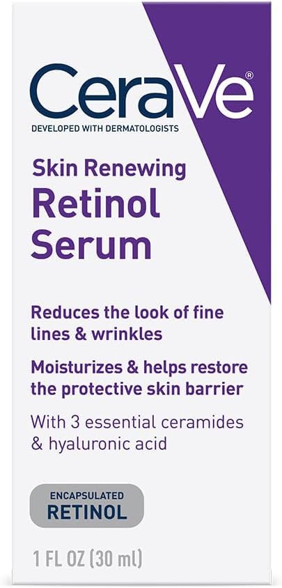 CeraVe Anti Aging Retinol Serum For Face, Encapsulated Retinol With Hyaluronic Acid, Niacinamide & Ceramides, Smooths Wrinkles & Fine Lines, Gentle Skin Brightening Serum, Fragrance Free, 1 Oz-GlimoraGlow