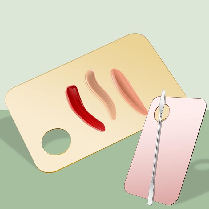 1 Pc Acrylic Cosmetic Makeup Palette Tray Foundation Spatula Makeup Mixing Palette Apply for Foundation Eye Shadow Lipsticks Nail Art Beauty Salon (Transparent)-GlimoraGlow