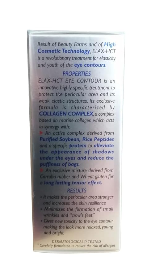 Suisse Clinica Della Bellezza Elax HCT Collagen Complex Eye Contour Firming Serum From Italy, 0.3 Oz.-GlimoraGlow