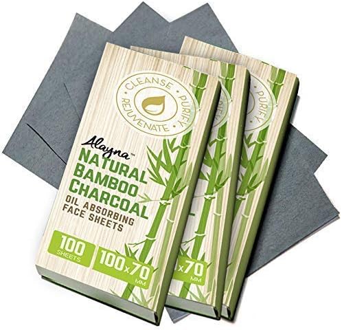 Oil Blotting Sheets for Face Natural Bamboo Charcoal Blotting Paper for Oily Skin Oil Absorbing Tissues Beauty Blotters Remove Excess Shine Organic Blot Papers For Make UpFacial & Skin Care 3 Pack-GlimoraGlow