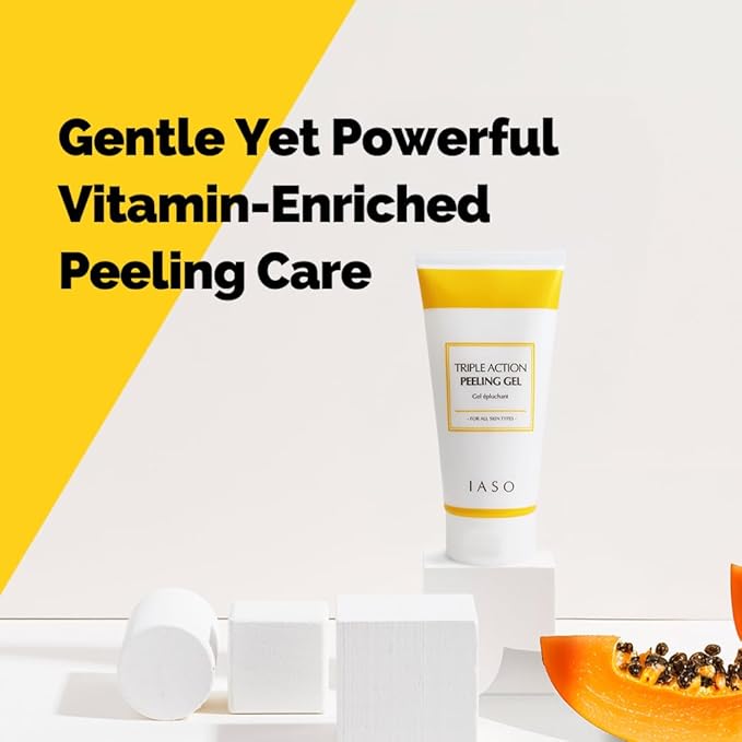 IASO Triple Action White Peeling Gel | Exfoliating Gel for Face, eep Pore Cleanse, Tone-Up Effect & Smoother Skin Texture, Korean Skin Care, 5.07 oz-GlimoraGlow