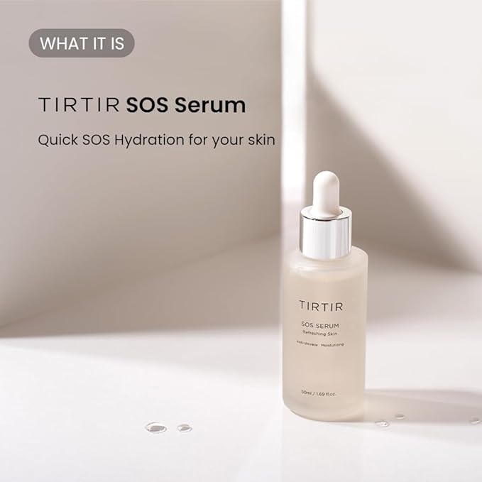 TIRTIR SOS Serum - Radiant Glow Boosting Face Serum - Plumping, Anti Aging, Hydrating - Visibly Smooth and Glowy Skin - Fragrance Free for All Skin Types, 1.69 fl.oz.-GlimoraGlow