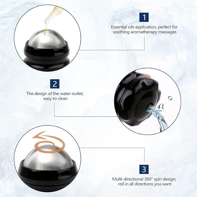 2-Pack Cryosphere Cold Massage Roller Ball,Manual Massage Ball for Heat and Ice Therapy,Self Massage Tool for Reliefs Muscle Pain,Decrease Inflammation,Reduces Stress¡­-GlimoraGlow