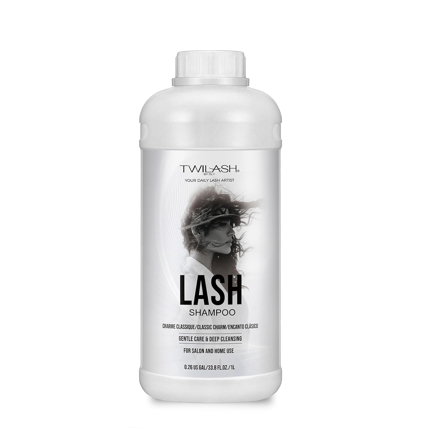 Lash Shampoo Bulk, Eyelash Cleanser for Extensions 1 Liters, Safe Makeup Remover, Non-irritating or Burning Formula Eyelid Foaming Cleanser for Professional Salon and Home Use (Classic Charm-1L)-GlimoraGlow