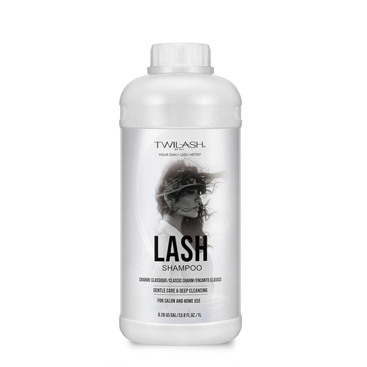 Lash Shampoo Bulk, Eyelash Cleanser for Extensions 1 Liters, Safe Makeup Remover, Non-irritating or Burning Formula Eyelid Foaming Cleanser for Professional Salon and Home Use (Classic Charm-1L)-GlimoraGlow