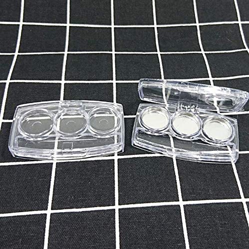 10 Pcs Clear Empty Eyeshadow Palette Plastic Eyeshadow Storage Box Case with 3 Grids Palettes Lipstick Box Pigment Palette Tray Plastic Cosmetics Container Box DIY Makeup Powder Sample Box-GlimoraGlow