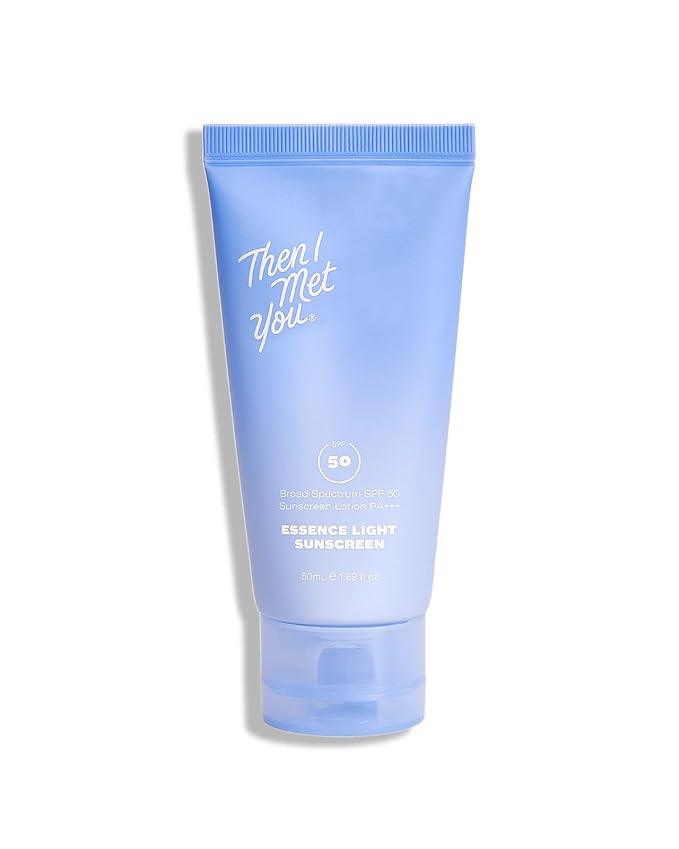 Then I Met You Essence Light Sunscreen, Broad Spectrum SPF 50 Lotion PA+++, with Hyaluronic Acid, Vegan, Cruelty-Free, 1.69 oz-GlimoraGlow