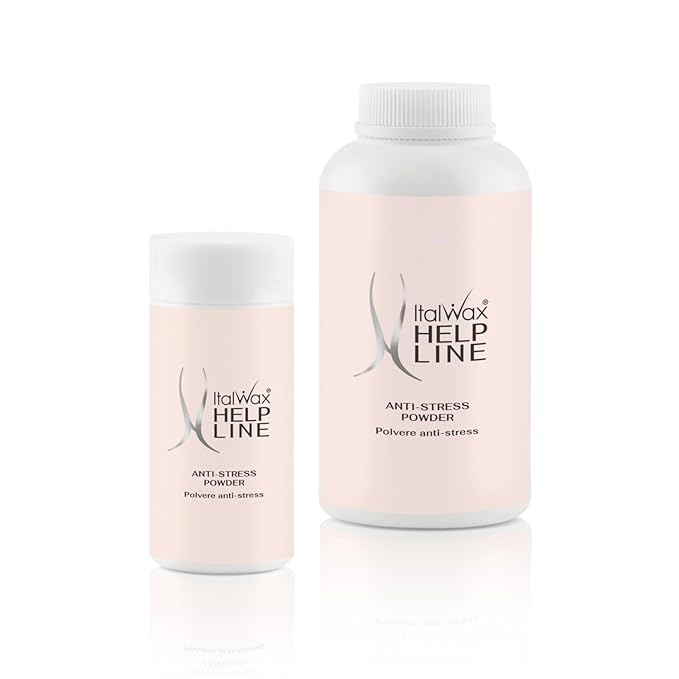 Italwax Help Line Anti-Stress Powder 1.06 oz (30g) – Calamine Soothing Formula – Reduces Redness After Waxing – Protects and Calms Sensitive Skin – for Professional and Home Use-GlimoraGlow